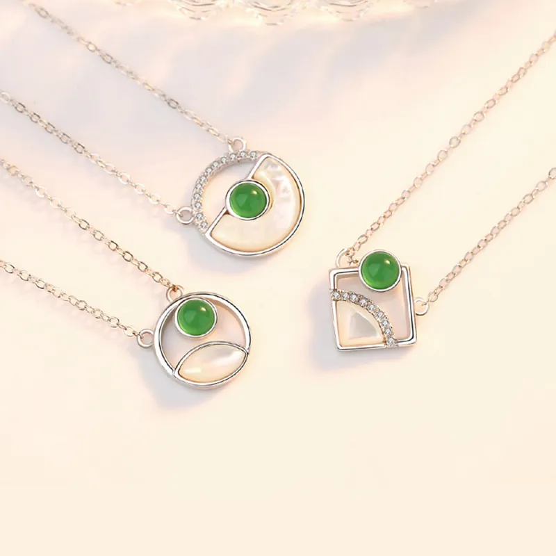 Zheng Baifu Glutinous Jade Jadeite Necklaces Women's-3