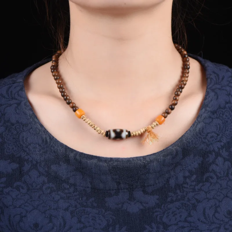 Zheng Baifu Padauk Wooden Necklaces Unisex-1