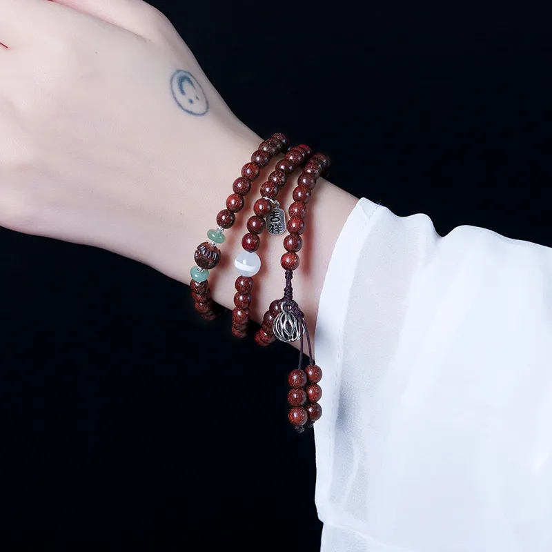 Zheng Baifu Bloodwood Wooden Bracelets Unisex-2