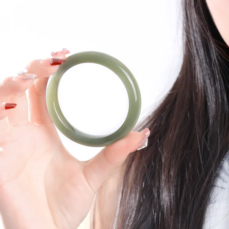 Zheng Baifu Bangles Green Jade Women's-8