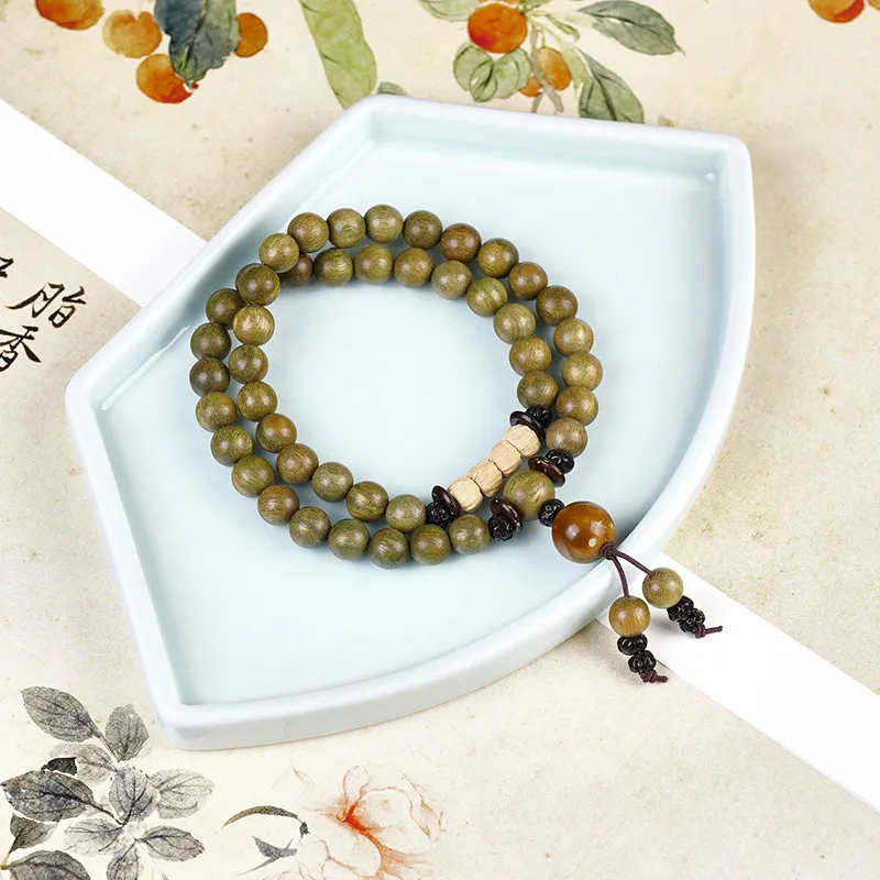 Zheng Baifu Green Sandalwood Bracelets Unisex-4