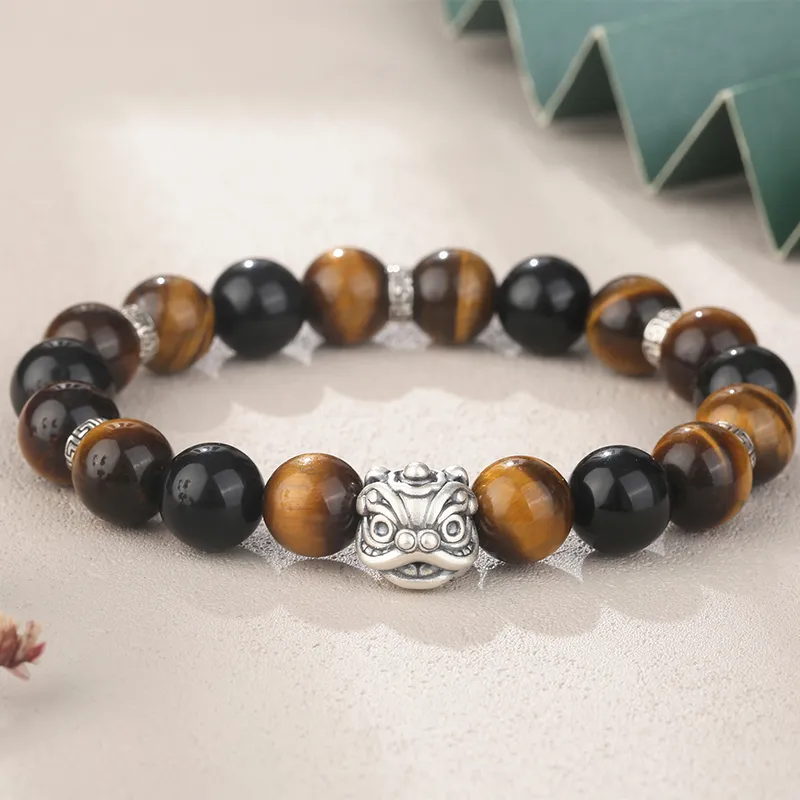 Zheng Baifu Natural Tiger's Eye Stone Bracelets Unisex-2