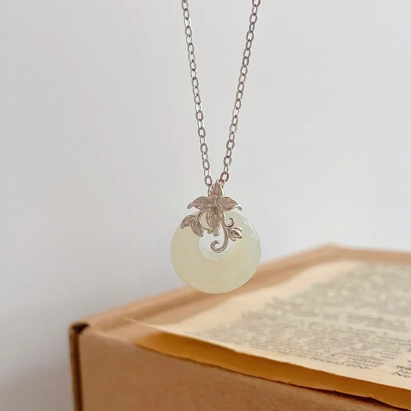 Zheng Baifu Hetian Jade Necklaces Pale Greenish White Jade Women's-2