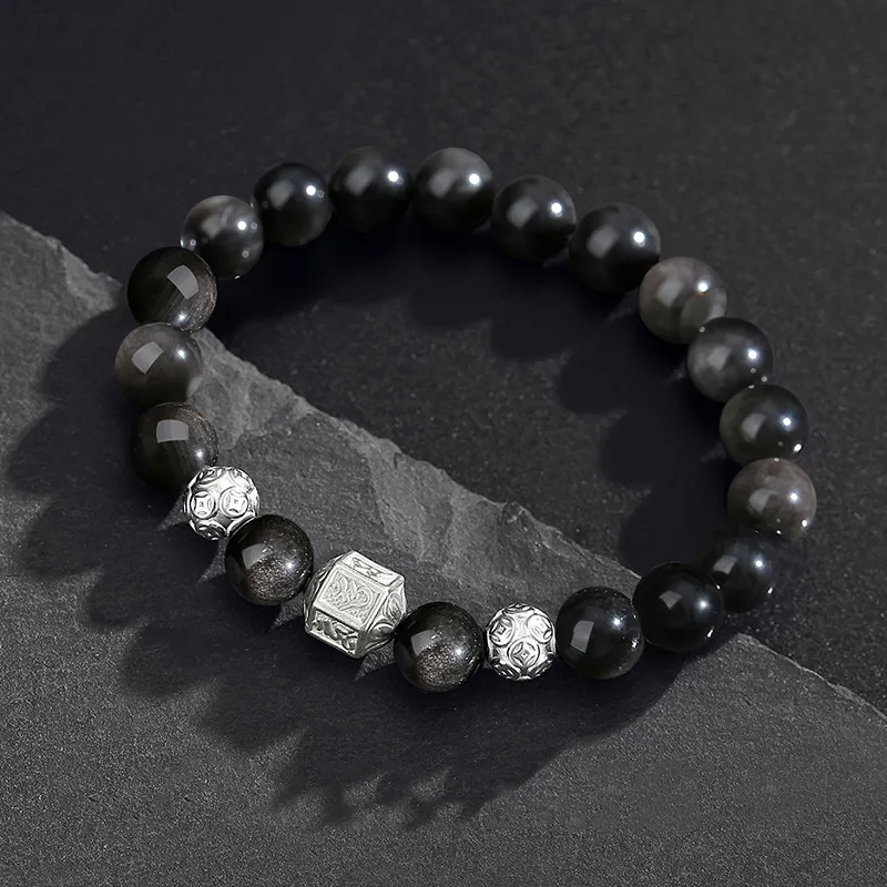 Zheng Baifu Natural Obsidian Bracelets Unisex-2