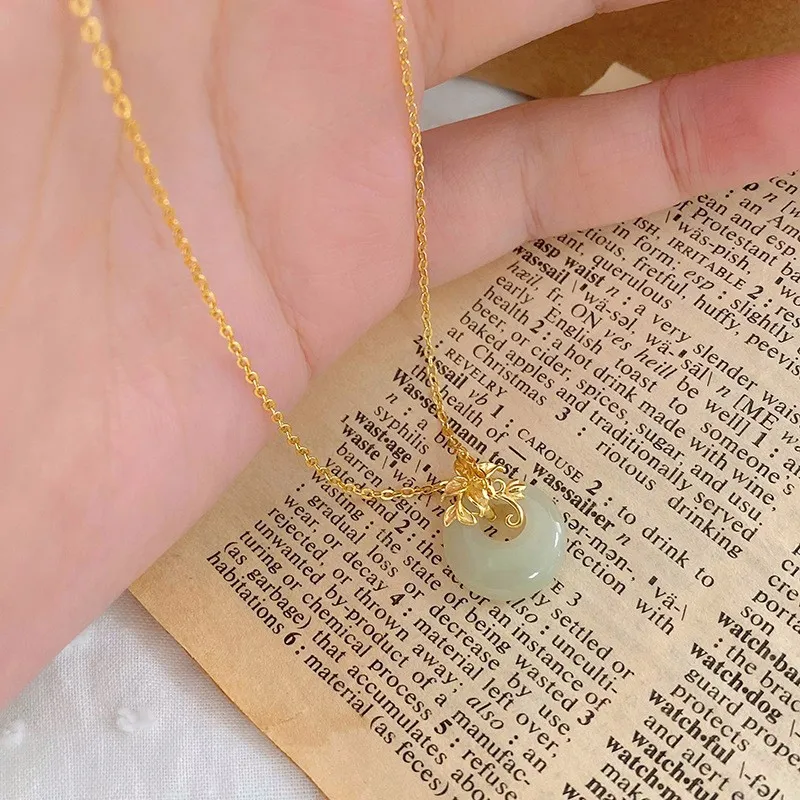 Zheng Baifu Hetian Jade Necklaces Pale Greenish White Jade Women's-6