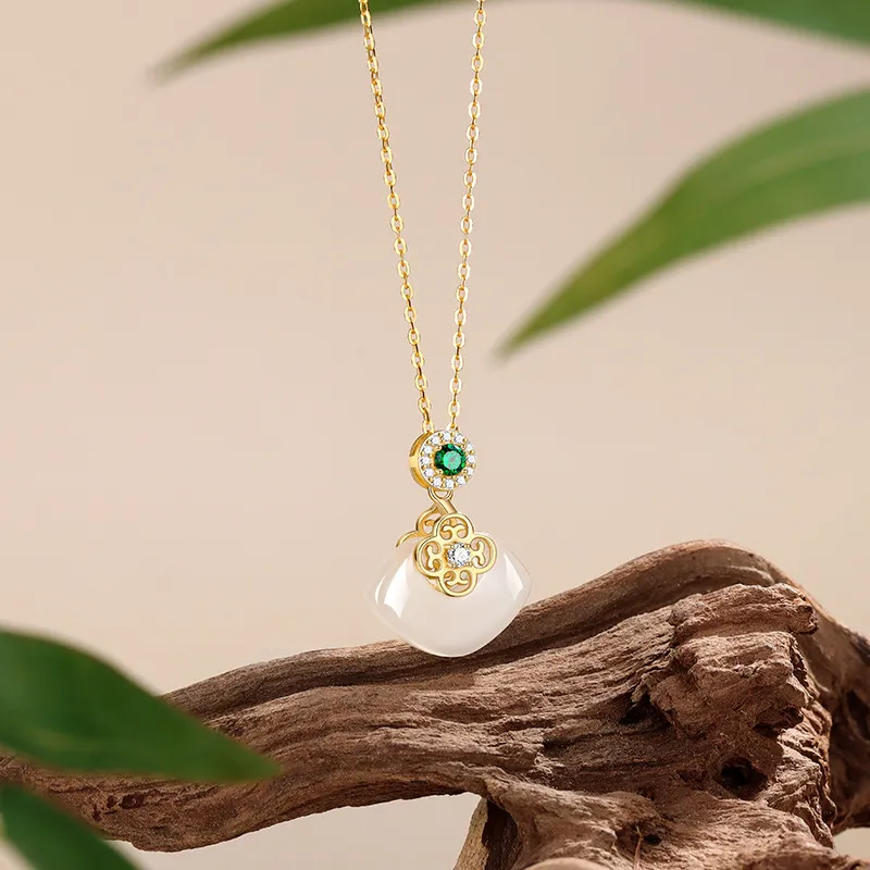 Zheng Baifu Natural Chalcedony Necklaces Women's-3