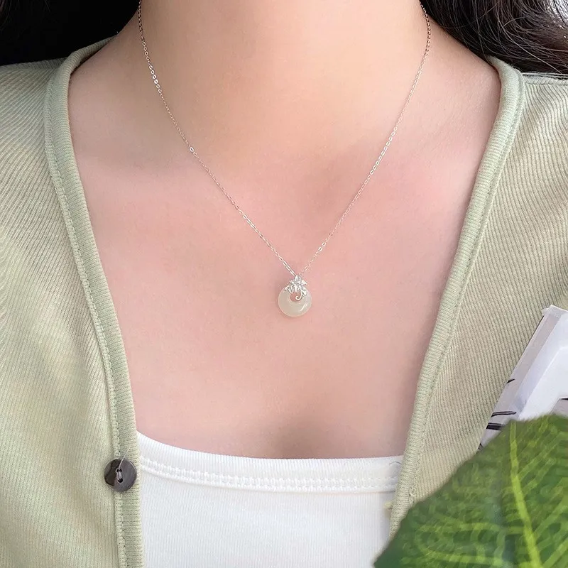 Zheng Baifu Hetian Jade Necklaces Pale Greenish White Jade Women's-1