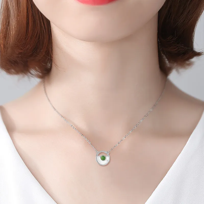 Zheng Baifu Glutinous Jade Jadeite Necklaces Women's-5
