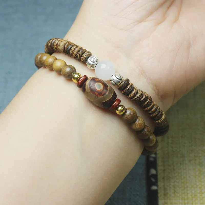 Zheng Baifu Green Sandalwood Wooden Bracelets Unisex-1