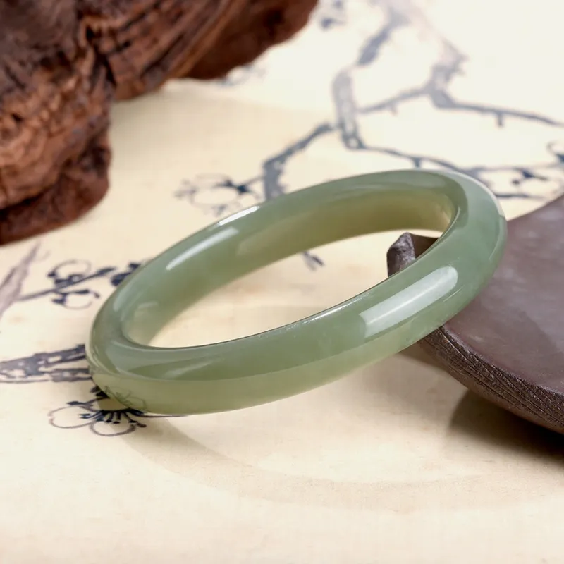 Zheng Baifu Bangles Green Jade Women's-9