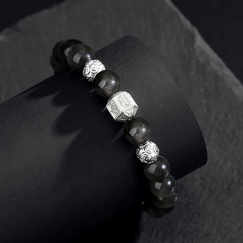 Zheng Baifu Natural Obsidian Bracelets Unisex-1