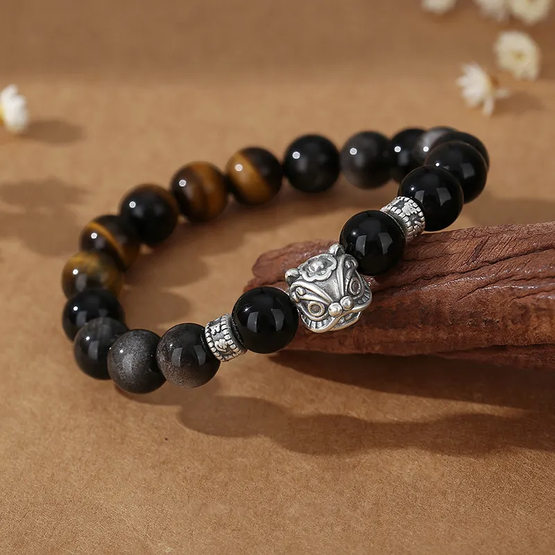 Zheng Baifu Natural Tiger's Eye Stone Bracelets Unisex-4