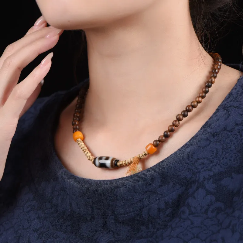Zheng Baifu Padauk Wooden Necklaces Unisex-4