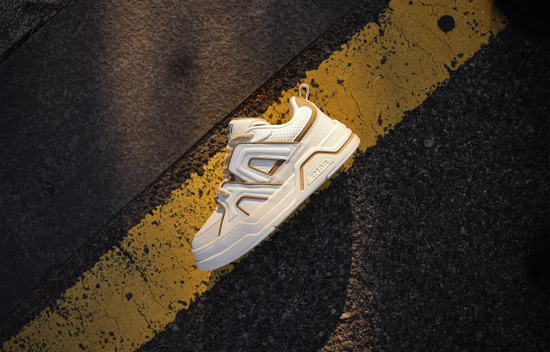 ZMOH Low-Top Skateboard Shoes Unisex Beige/Light Brown-13