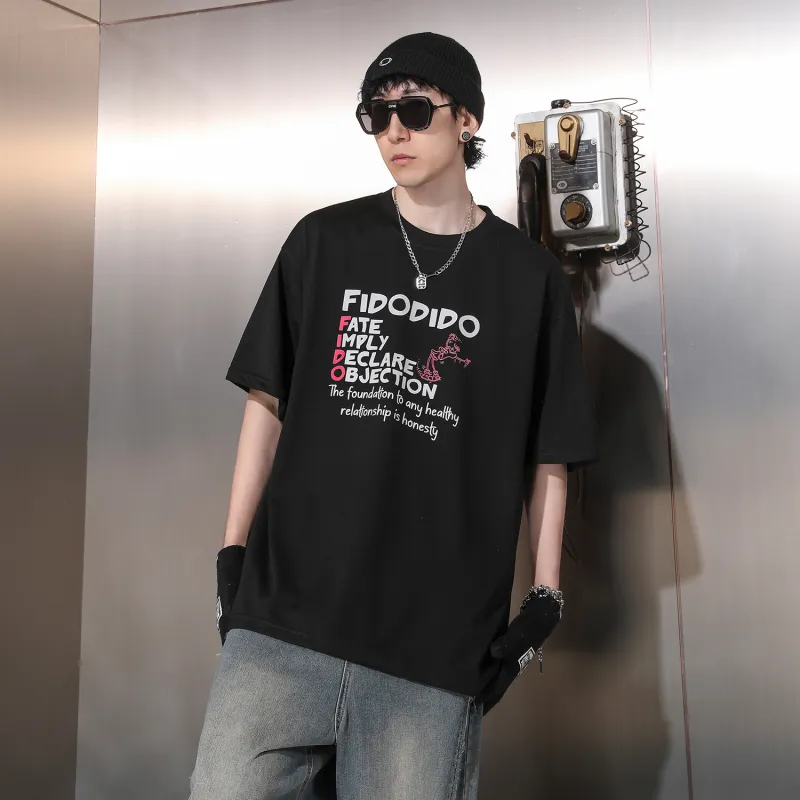 FIDO DIDO Short Sleeved T Shirts Unisex-16