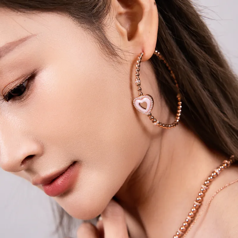 BLACK BY BLUE BRAVE 4B Plated 18K Rose Gold Earrings Women's-1