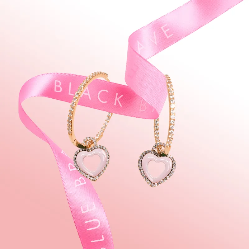 BLACK BY BLUE BRAVE 4B Brass Rose Gold Plated 18K Earrings Women's-2