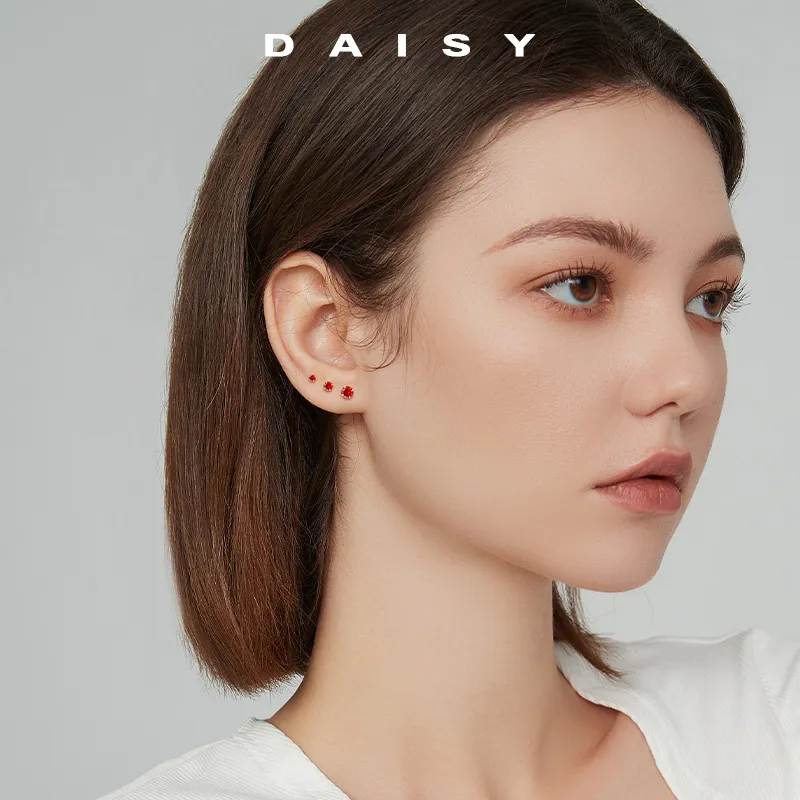 Daisy Dream Full Sterling Silver Stud Earrings Women's-1