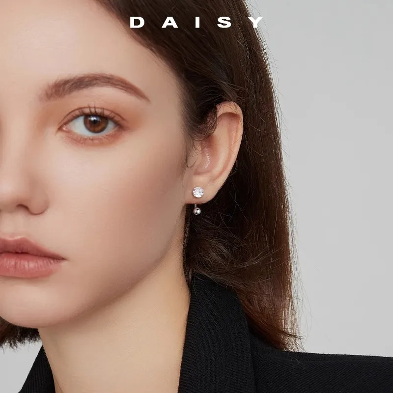 Daisy Dream Full Sterling Silver Stud Earrings Unisex-1