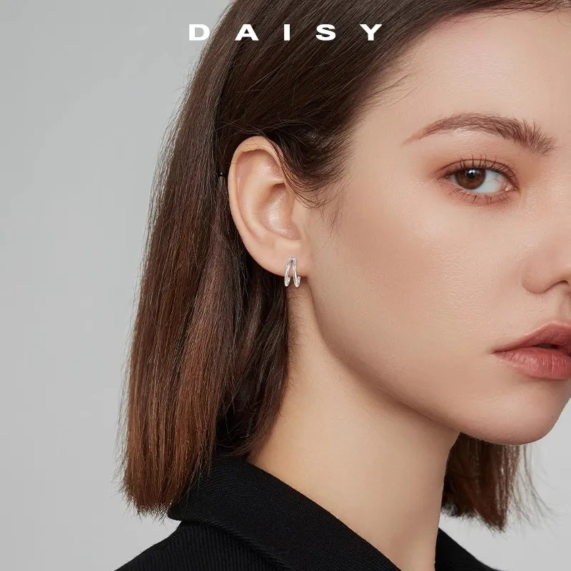 Daisy Dream 999 Fine Silver Stud Earrings Unisex-3