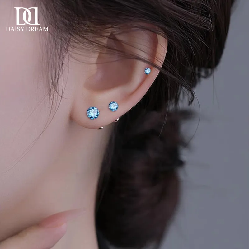 Daisy Dream Full Sterling Silver Stud Earrings Unisex-1