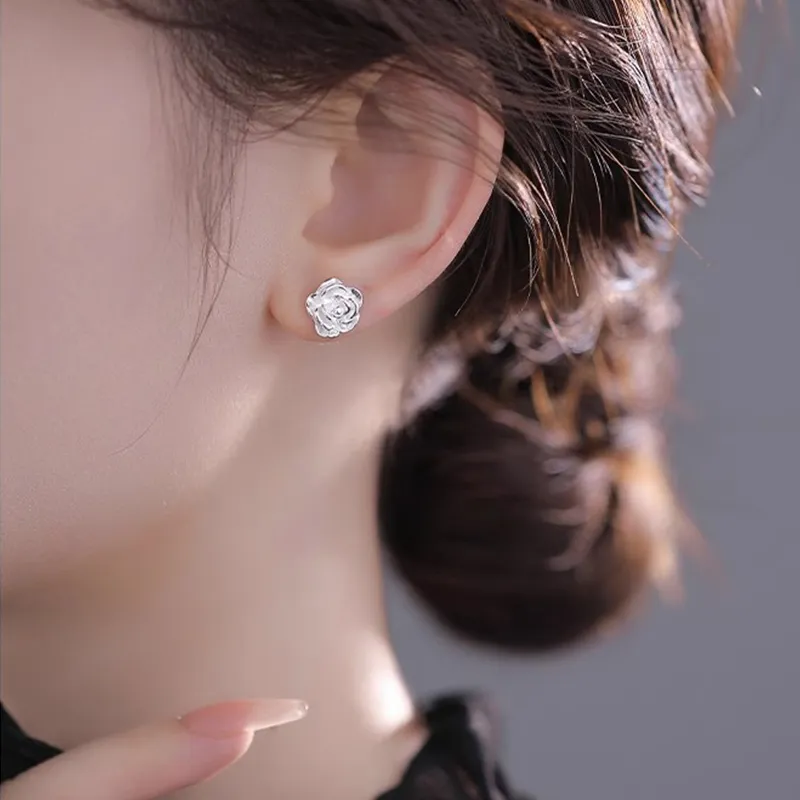Daisy Dream 999 Fine Silver Needle Stud Earrings Women's-1