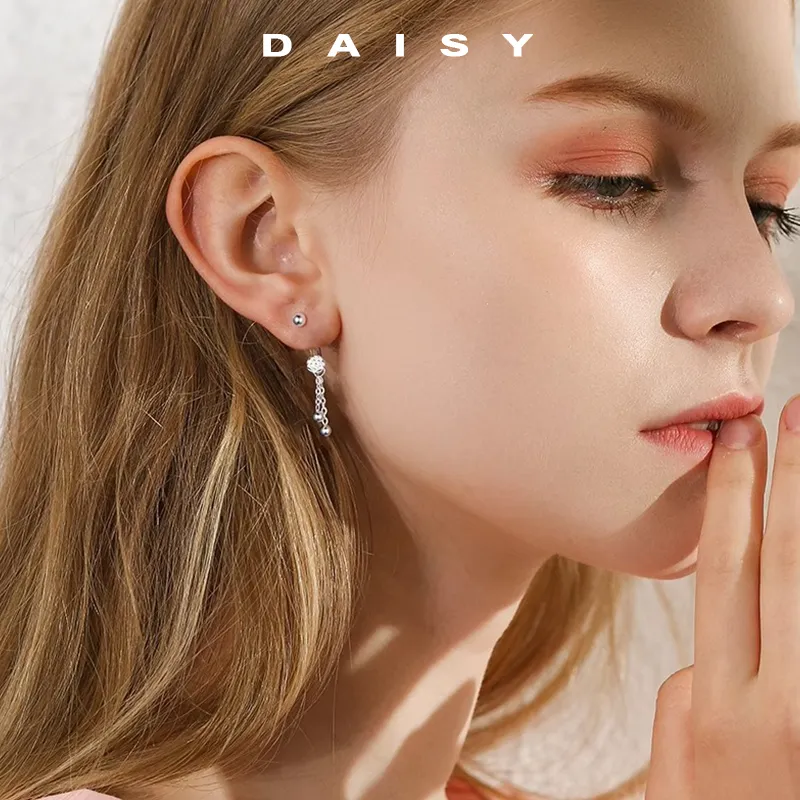 Daisy Dream 999 Fine Silver Earrings Women's-1