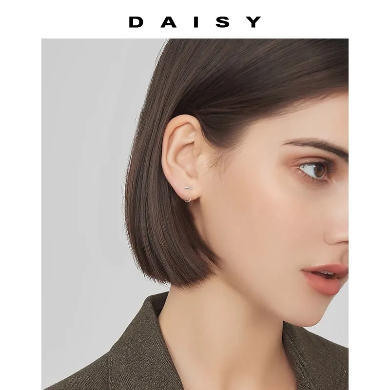 Daisy Dream Full Sterling Silver Stud Earrings Unisex-3