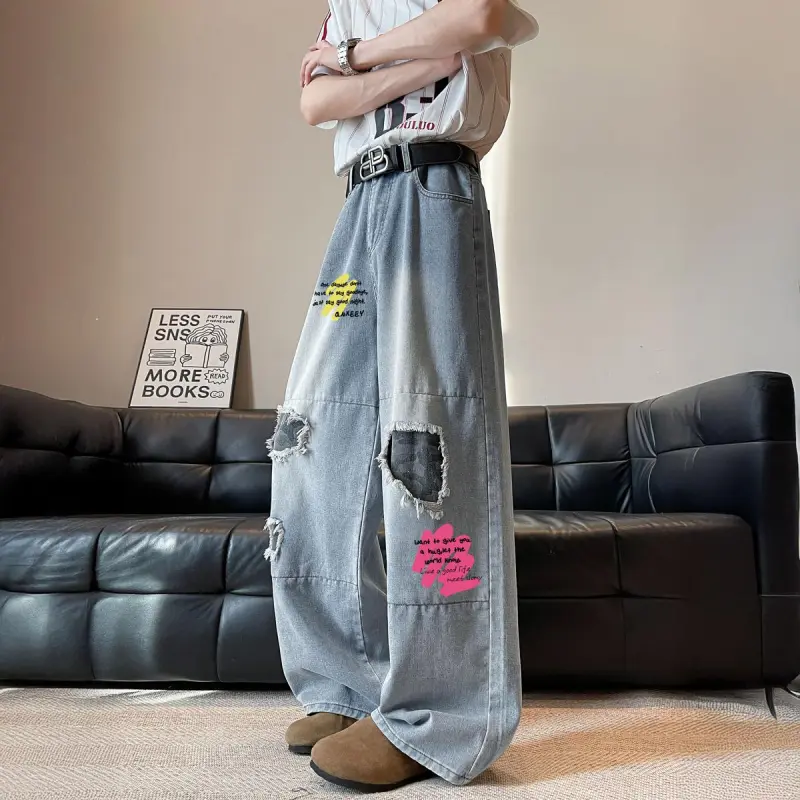 Qnxeey Jeans Unisex-7