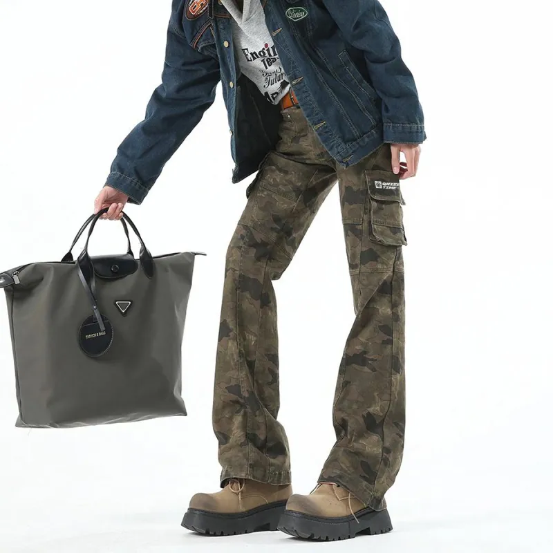 Qnxeey Cargo Pants Unisex Camouflage-5