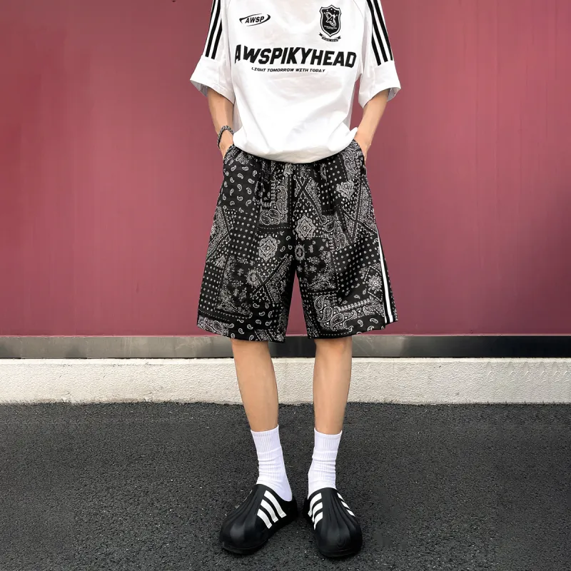 Qnxeey Casual Shorts Unisex Black-4