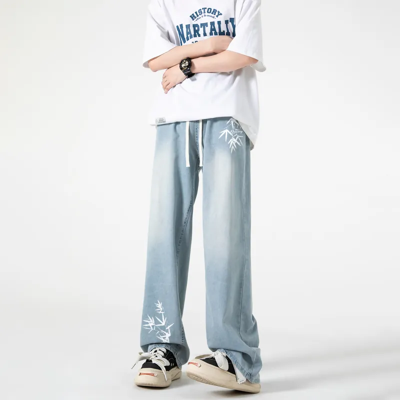 Qnxeey Jeans Unisex Light Blue-3