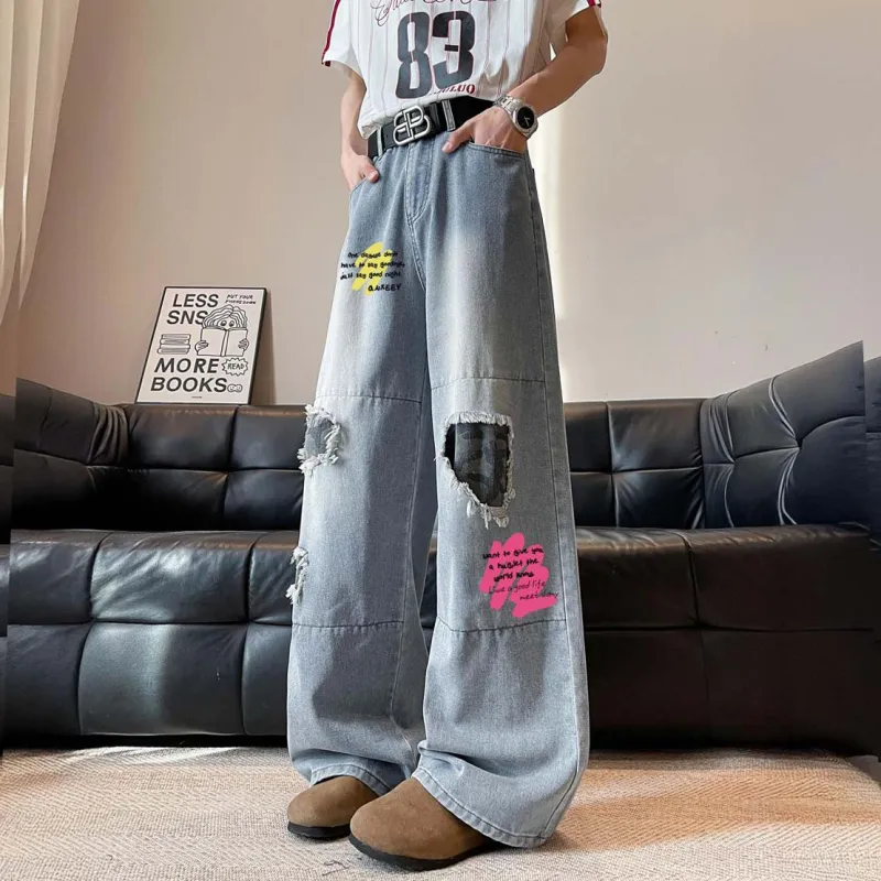 Qnxeey Jeans Unisex-5