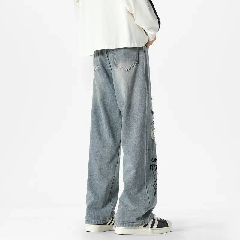 Qnxeey Jeans Unisex-13
