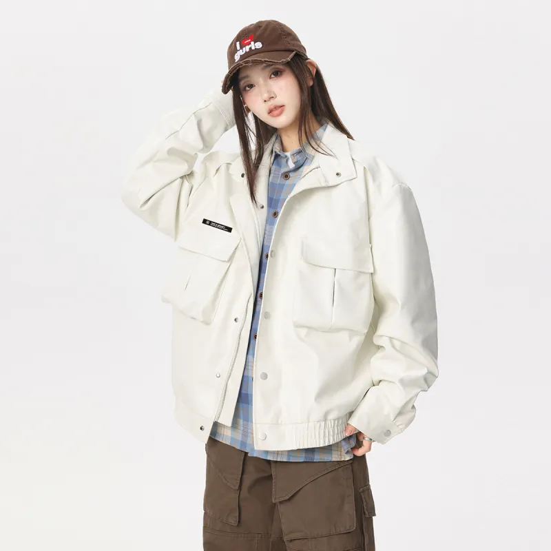 Qnxeey Leather Jackets Unisex-10