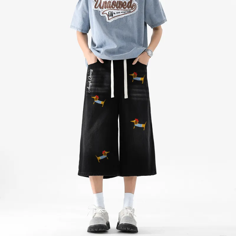 Qnxeey Denim Shorts Unisex-9
