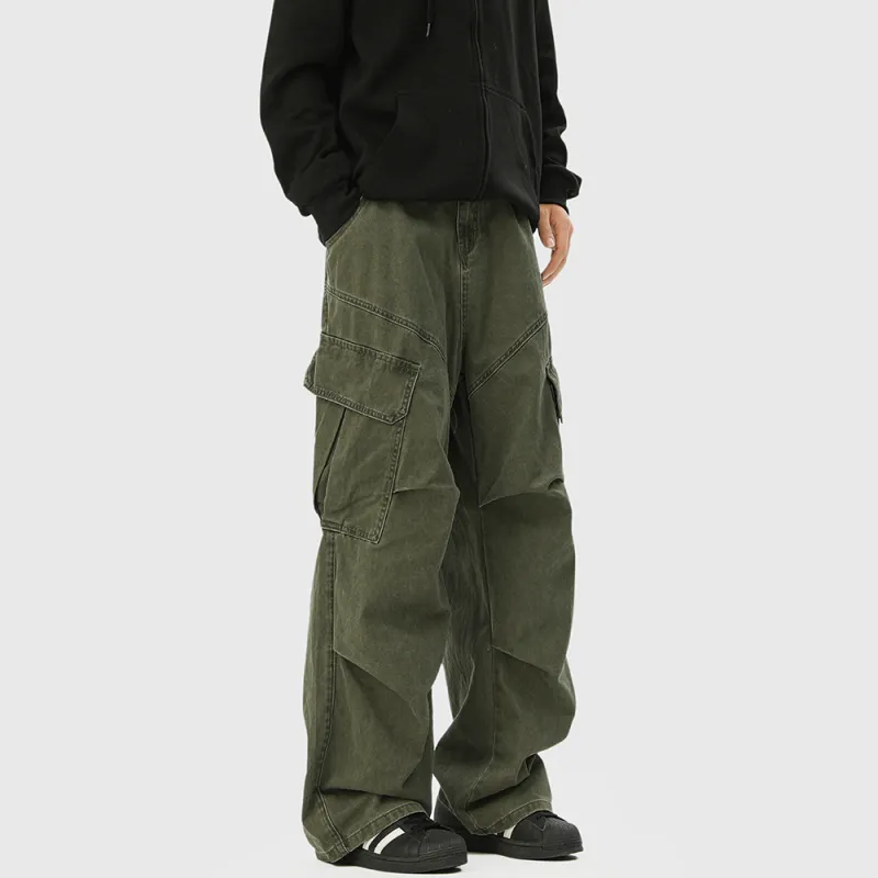 Qnxeey Cargo Pants Unisex Black-6