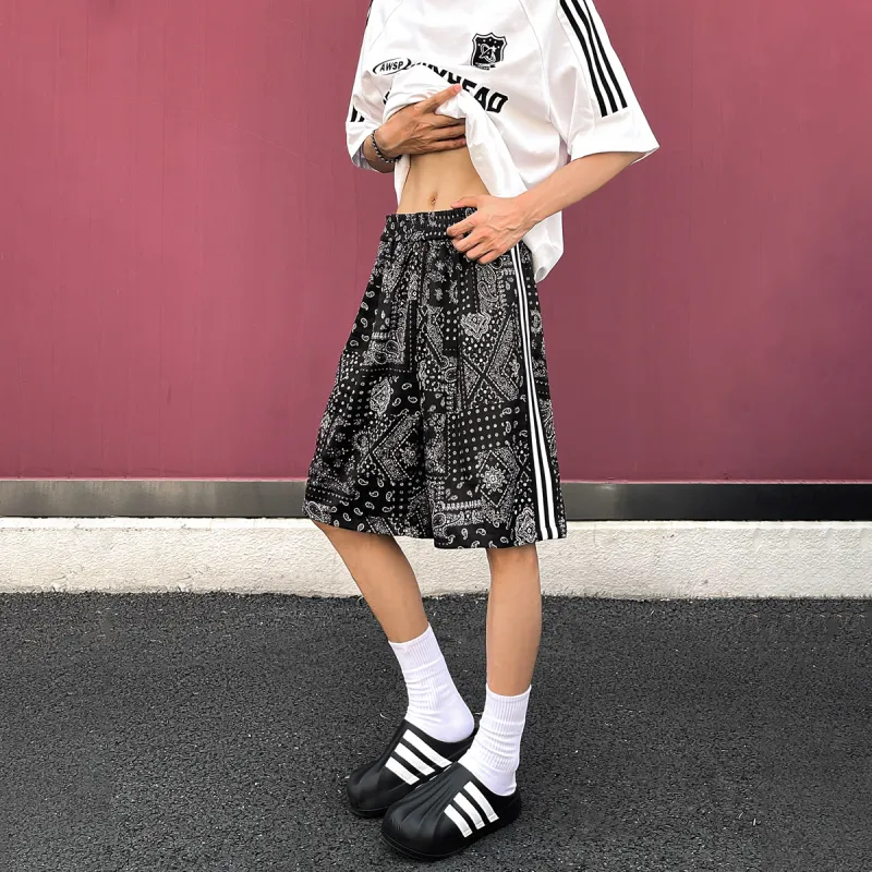 Qnxeey Casual Shorts Unisex Black-2