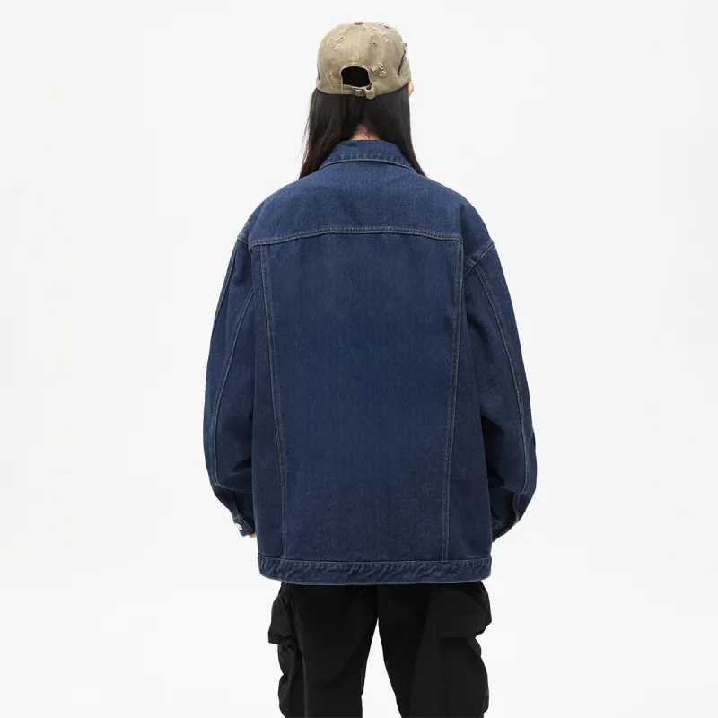 Qnxeey Denim Jacket Unisex Black-8