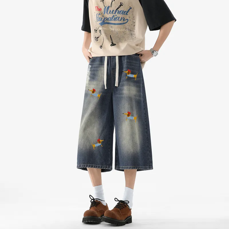Qnxeey Denim Shorts Unisex-2