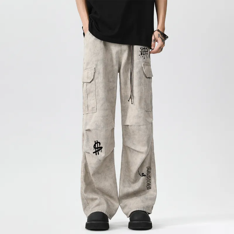 Qnxeey Casual Pants Unisex-7