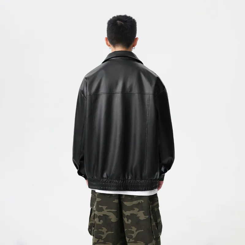 Qnxeey Leather Jackets Unisex-2