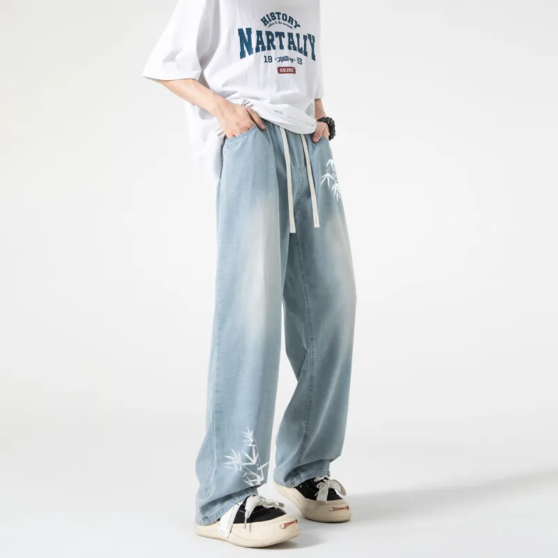 Qnxeey Jeans Unisex Light Blue-6
