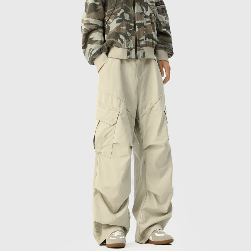 Qnxeey Cargo Pants Unisex Black-13