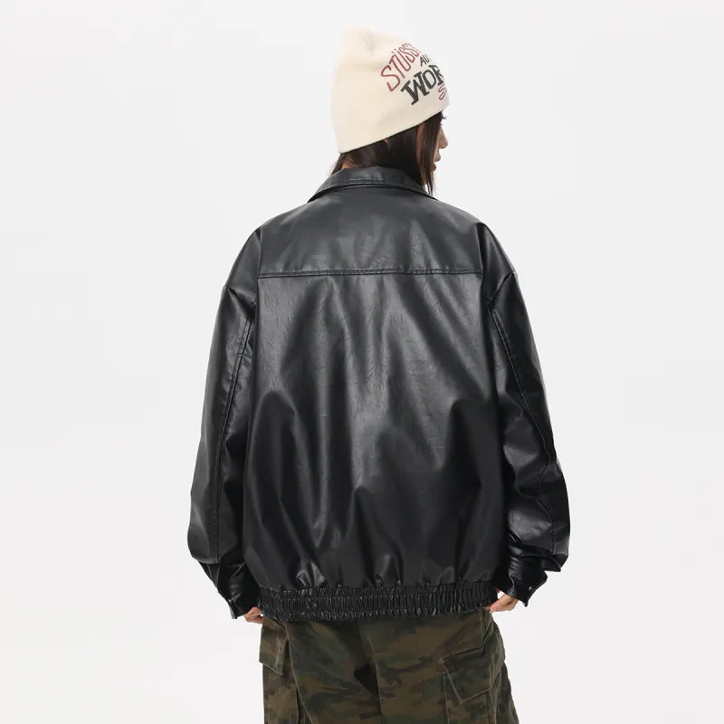 Qnxeey Leather Jackets Unisex-5