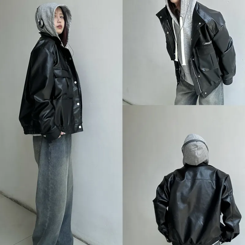 Qnxeey Leather Jackets Unisex-28