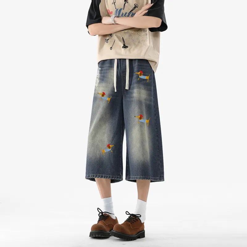 Qnxeey Denim Shorts Unisex-6