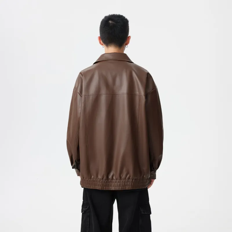 Qnxeey Leather Jackets Unisex-8