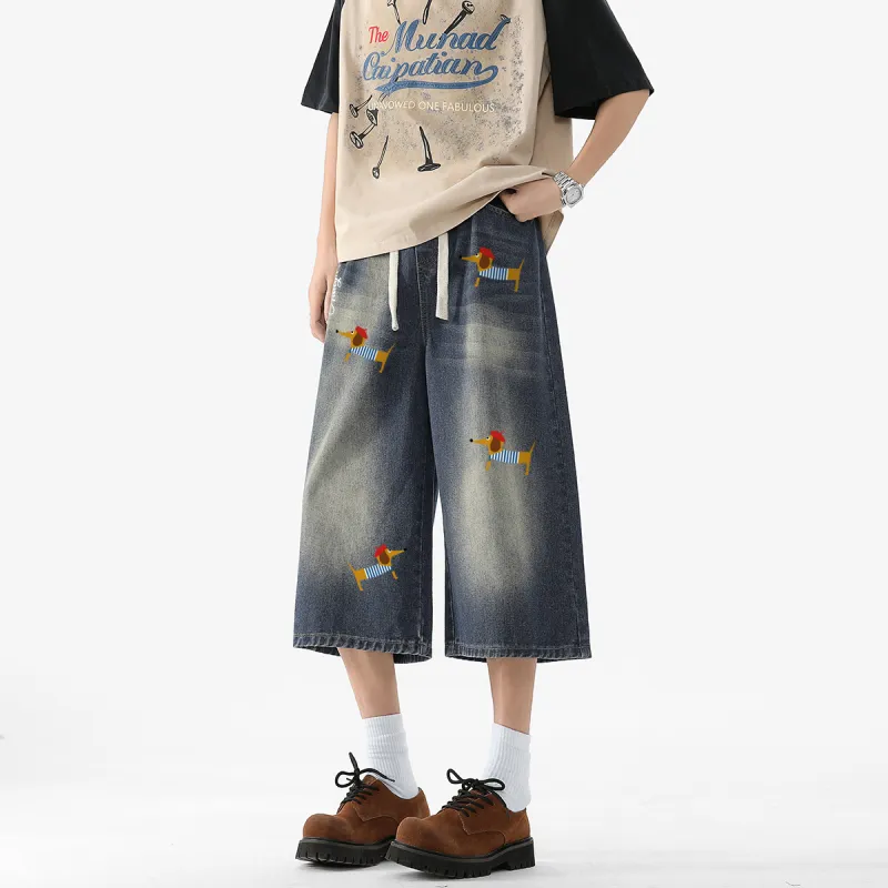 Qnxeey Denim Shorts Unisex-5