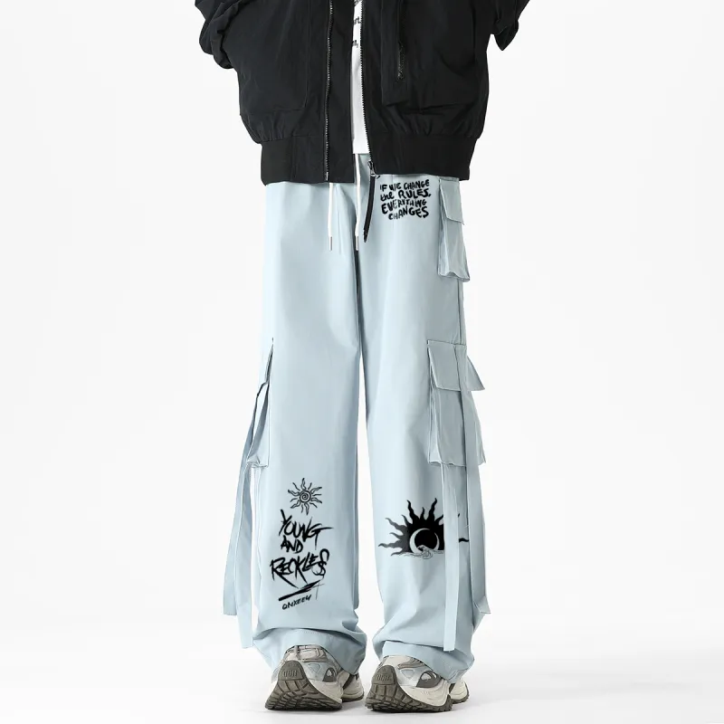 Qnxeey Casual Pants Unisex-9